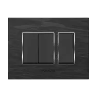 6M  Grid Frame+Cover Etira (Dark wood) - Colour Plate With Chrome Collar - Silvaz - 56292
