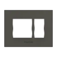 2M  Grid Frame+Cover Etira (Mag. Grey) - Standard Plate With Chrome Collar - Silvaz - 56268