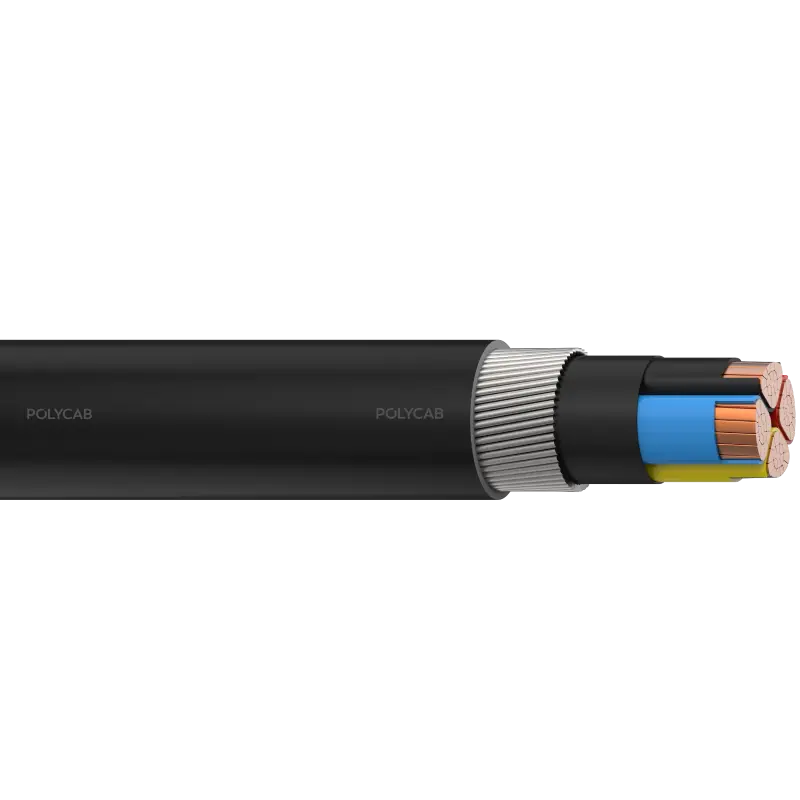 Polycab LV Cu IEC 60502-1 0.6/1kV MC-4 SWA Multi core stranded copper conductor,XLPE/EPR/HEPR insulation, Laid up, Inner covering, Armoured, PVC/Polyethylene/Halogen free Outer sheathed LV Cable - Polycab LV Cu IEC 60502-1 0.6/1kV MC-4 SWA - 55299