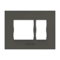 4M  Grid Frame+Cover Etira (Mag. Grey) - Standard Plate With Chrome Collar - Silvaz - 56270