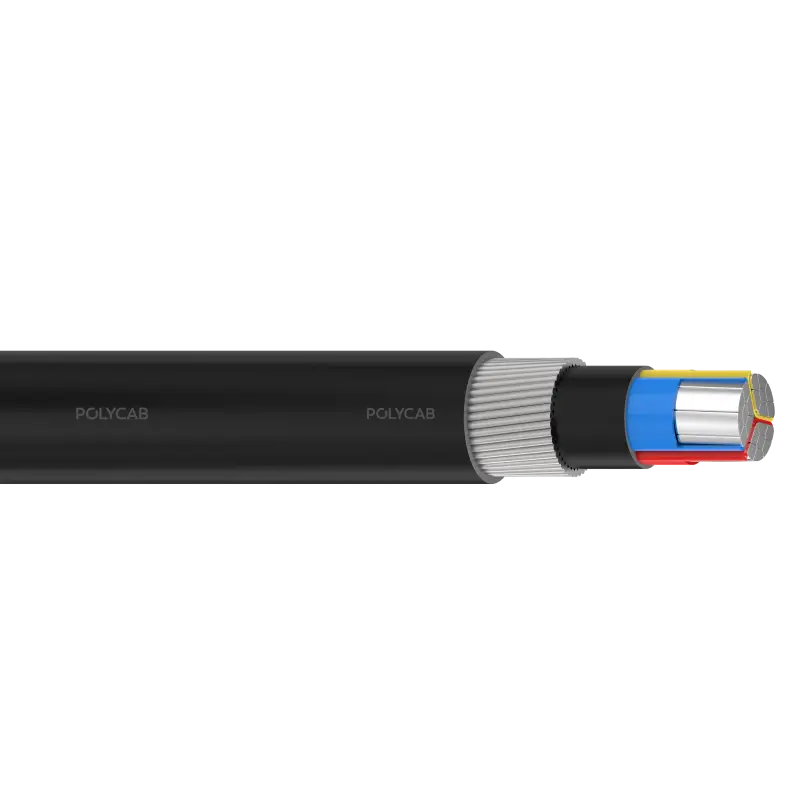 Polycab LV AL IEC 60502-1 0.6/1kV MC-3 SWA Multi core stranded AL conductor, XLPE insulation, Laid up, Inner covering, Armoured, PVC/Polyethylene/Halogen free Outer sheathed LV Cable - Polycab LV AL IEC 60502-1 0.6/1kV MC-3 SWA - 55281