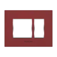 8M  Grid Frame+Cover Etira (Cherry Red) - Colour Plate With Chrome Collar - Silvaz - 56283
