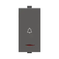 10A BELL PUSH W/IND. 1M LEVANA (MAG.GREY) - Bell Push - 56679