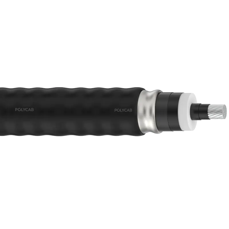 Polycab EHV AL Al COR 132kV Compacted/stranded
Milliken Aluminium conductor,Semiconducting taped,Semiconducting extruded,Crosslinked polyethylene insulated,Semiconducting extruded, waterblocking taped,Aluminium Corrugated Sheathed & Overall HDPE outer sheathed 132 kV EHV Cable - Polycab EHV AL Al COR 132kV - 55385