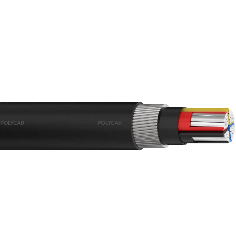 Multi core stranded AL conductor, XLPE/EPR/HEPR insulation, Laid up, Inner covering, Armoured, PVC/Polyethylene/Halogen free Outer sheathed LV Cable - Polycab LV AL IEC 60502-1 0.6/1kV MC-3.5 SWA - 55269