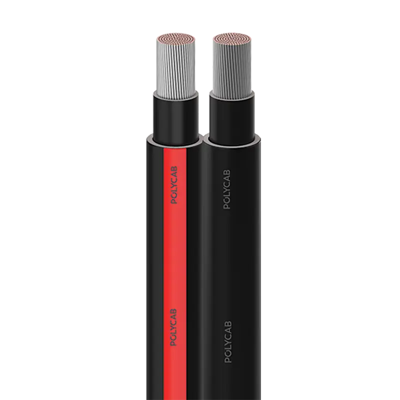 Flexible Tinned copper conductor, Insulated with XLPO & Sheathed with XLPO 1500 V DC cable - Polycab Solar H1Z2Z2-K BSEN 50618-Twin - 55533