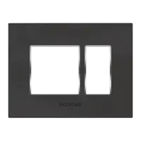 8M  Sq. Grid Frame+Cover Etira ( Dark Black) - Standard Plate With Chrome Collar - Silvaz - 56263