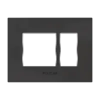 2M  Grid Frame+Cover Etira ( Dark Black) - Standard Plate With Chrome Collar - Silvaz - 56258