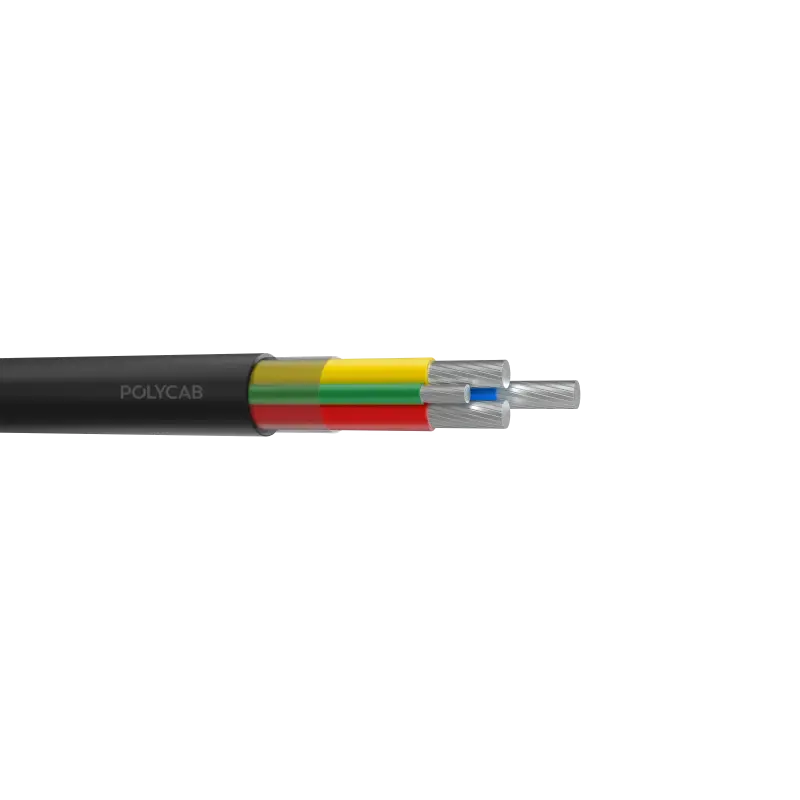 Stranded compact aluminium conductor with XHHW-2 insulation, accompanied with grounding conductor, sunlight resistant PVC jacketed cable - Polycab AL type TC XHHW-2 Cable 600V - 54963