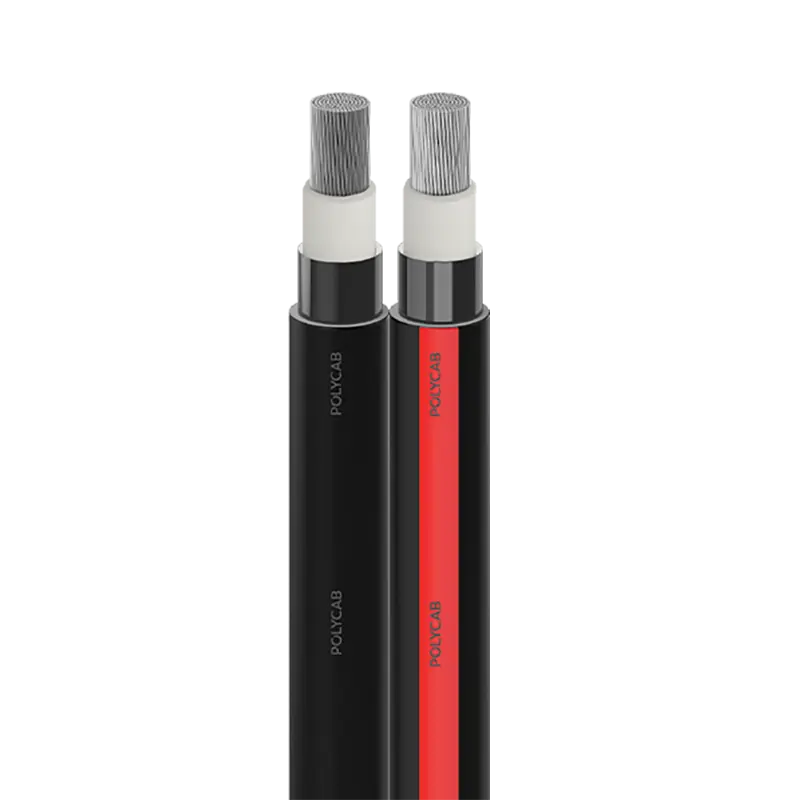 Flexible Tinned copper conductor, Insulated with XLPO, Anti termite jacket & Sheathed with XLPO 1500 V DC cable - Polycab Solar H1Z2Z2-K BSEN 50618-Twin AT - 55535