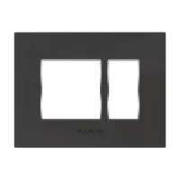 6M  Grid Frame+Cover Etira ( Dark Black) - Standard Plate With Chrome Collar - Silvaz - 56261