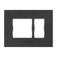 1M  Grid Frame+Cover Etira ( Dark Black) - Standard Plate With Chrome Collar - Silvaz - 56257