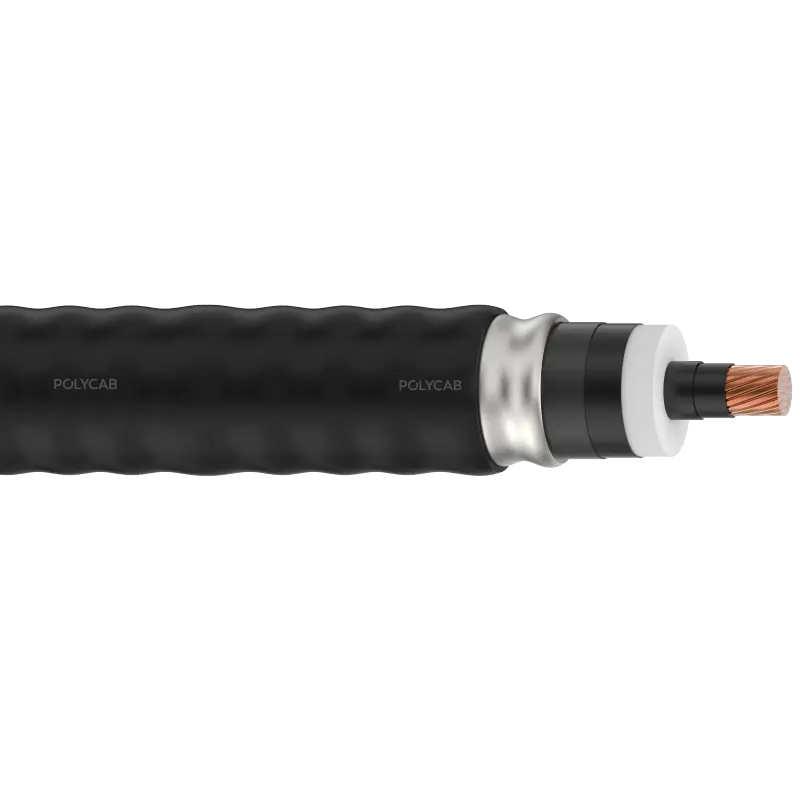 Polycab EHV Cu Al COR 66kV Compacted/stranded
Milliken Copper conductor,Semiconducting taped,Semiconducting extruded,Crosslinked polyethylene insulated,Semiconducting extruded, waterblocking taped,Aluminium Corrugated Sheathed & Overall HDPE outer sheathed 66 kV EHV Cable - Polycab EHV Cu Al COR 66kV - 55351
