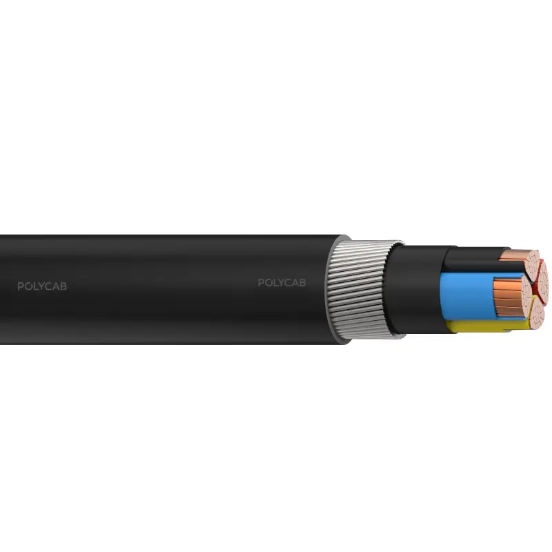 Polycab LV IS-7098-I 4C 2XWY Four core copper, XLPE Insulation, Inner sheathed & GI round armoured & PVC Outer sheathed cable - Polycab LV IS-7098-I 4C 2XWY - 54726
