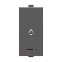 10A BELL PUSH W/IND. 1M LEVANA PRO (MAG. GREY) - Bell Push - 56706
