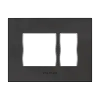 8M  Grid Frame+Cover Etira ( Dark Black) - Standard Plate With Chrome Collar - Silvaz - 56262