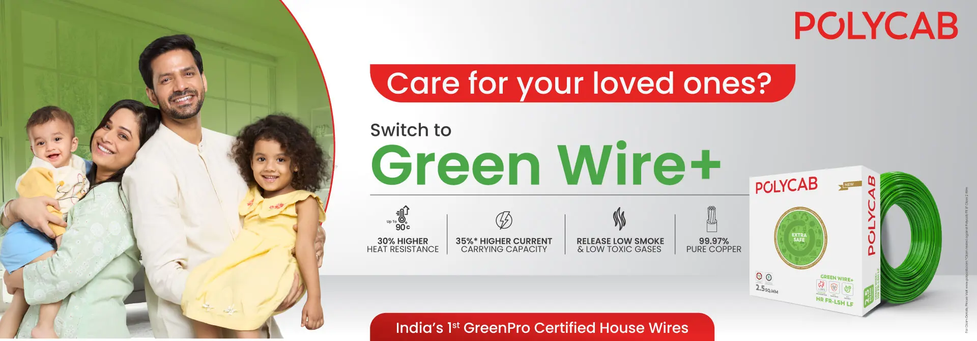 Polycab Green Wire plus - Category Banner