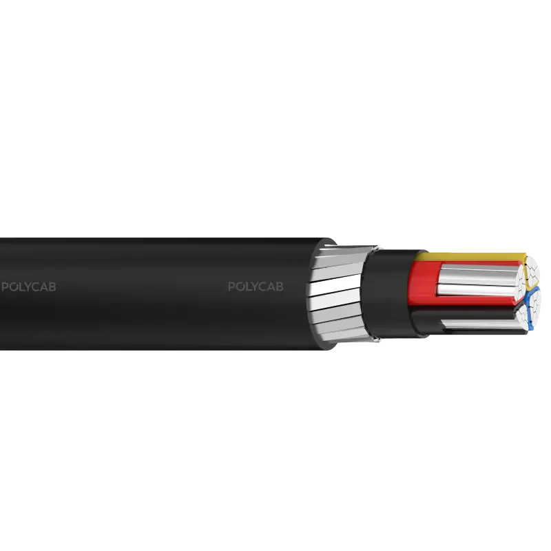 Polycab LV AL IEC 60502-1 0.6/1kV MC-3.5 SFA Multi core stranded AL conductor, XLPE/EPR/HEPR insulation, Laid up, Inner covering, Armoured, PVC/Polyethylene/Halogen free Outer sheathed LV Cable - Polycab LV AL IEC 60502-1 0.6/1kV MC-3.5 SFA - 55267