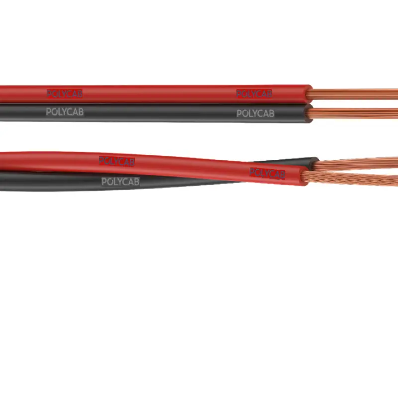 Polycab 01Y-K 1100V AC IS 694 Twin Parallel & Twisted Annealed plain flexible copper conductor, PVC insulated 1100V cable - Polycab 01Y-K 1100V AC IS 694 Twin Parallel & Twisted - 55632