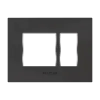 4M  Grid Frame+Cover Etira ( Dark Black) - Standard Plate With Chrome Collar - Silvaz - 56260