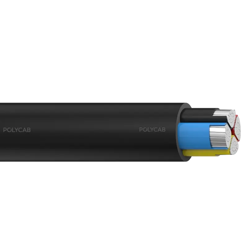 Polycab LV AL IEC 60502-1 0.6/1kV MC-4 UA Multi core stranded AL conductor, XLPE/EPR/HEPR insulation, Laid up, Inner covering, Armoured, PVC/Polyethylene/Halogen free Outer sheathed LV Cable - Polycab LV AL IEC 60502-1 0.6/1kV MC-4 UA - 55295