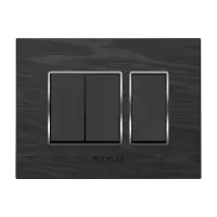 3M  Grid Frame+Cover Etira (Dark wood) - Colour Plate With Chrome Collar - Silvaz - 56290