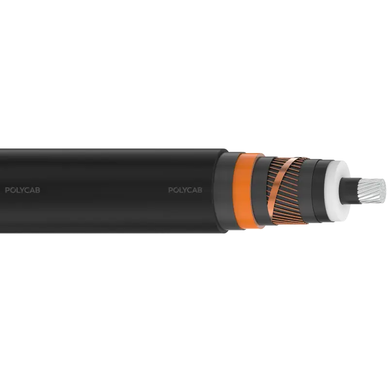 Polycab MV SC AL XLPE ATR AS-NZS 3.8/6.6kV Stranded Al conductor, XLPE insulation with semi conductive layer in triple extrusion,water blocking tape over & below Cu tape screen(Optional),Cu tape with Cu wire Screen,PVC Inner layer with Termite protection & Overall HDPE sheath 3.8/6.6kV SC MV Power cable - Polycab MV SC AL XLPE ATR AS-NZS 3.8/6.6kV - 55129