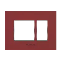 4M  Grid Frame+Cover Etira (Cherry red) - Colour Plate With Chrome Collar - Silvaz - 56281